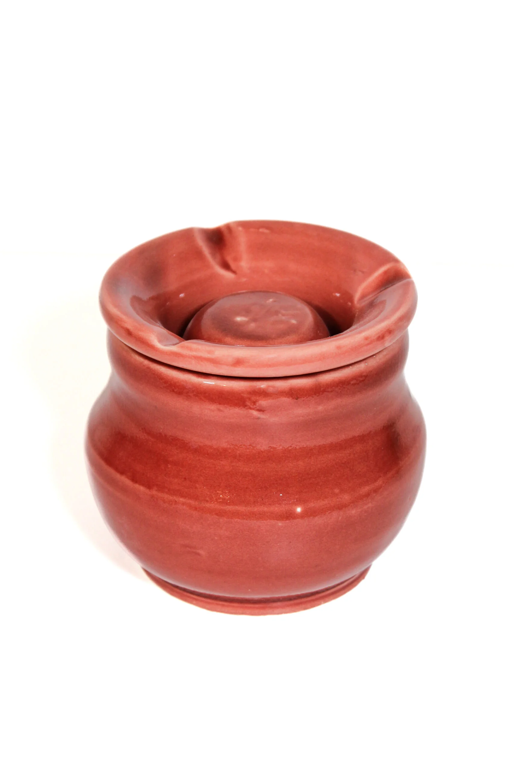 cendrier marocain rouge en céramique artisanale