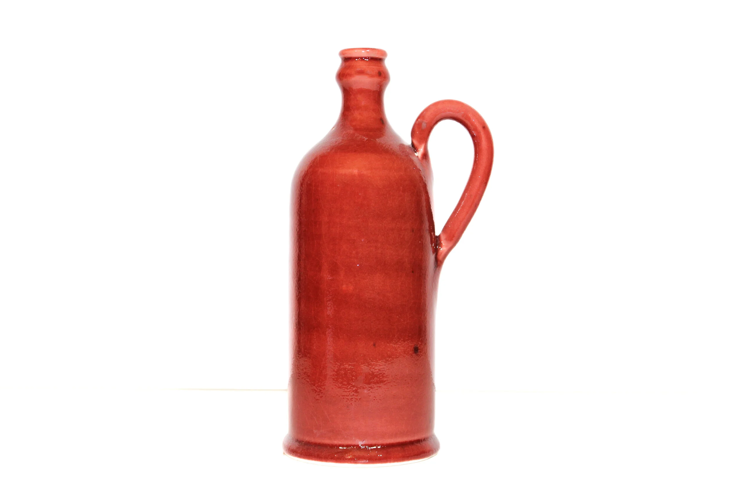 grand huilier rouge en céramique artisanale